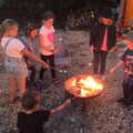 The children do marshmallows in the fire pit, A Summer Party, Brome, Suffolk - 18th August 2018
