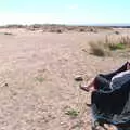 Evelyn takes a seat, A Day on the Beach, Southwold, Suffolk - 25th August 2018