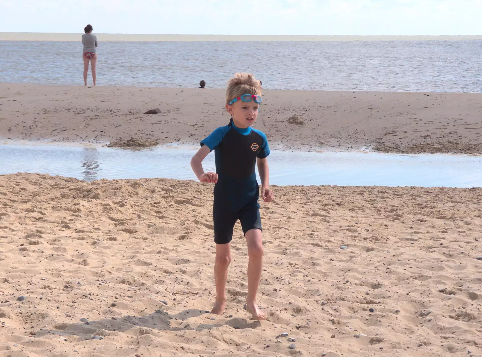 Harry runs about, from A Day on the Beach, Southwold, Suffolk - 25th August 2018