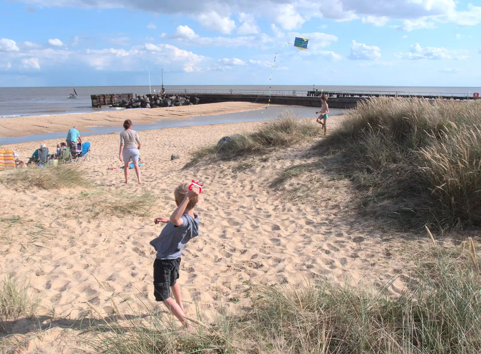 More kite action from Harry, from A Day on the Beach, Southwold, Suffolk - 25th August 2018