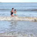 Evelyn and Fred do a spot of swimming, A Day on the Beach, Southwold, Suffolk - 25th August 2018