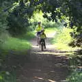 Isobel and Harry, with his one-geared bike, catch up, A Spot of Camping, Alton Water, Stutton, Suffolk - 1st September 2018