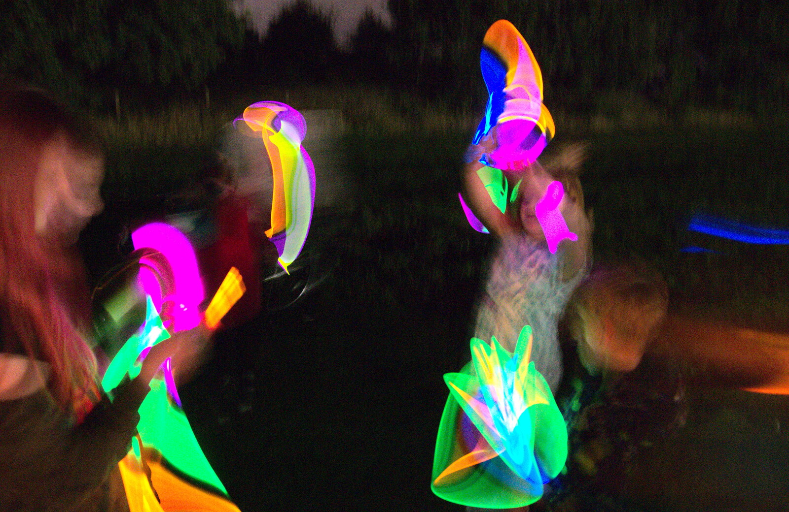 There's lots of fun with glowsticks in the dark from A Spot of Camping, Alton Water, Stutton, Suffolk - 1st September 2018