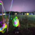 Some glowsticks are hurled into the air, A Spot of Camping, Alton Water, Stutton, Suffolk - 1st September 2018