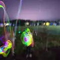 Some glowsticks are hurled into the air, A Spot of Camping, Alton Water, Stutton, Suffolk - 1st September 2018