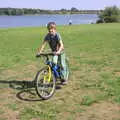 Fred on his bike, down by the resevoir, A Spot of Camping, Alton Water, Stutton, Suffolk - 1st September 2018