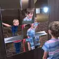 The boys find a funky 1960s-style mirror, A Day at Warwick Castle, Warwickshire - 8th September 2018