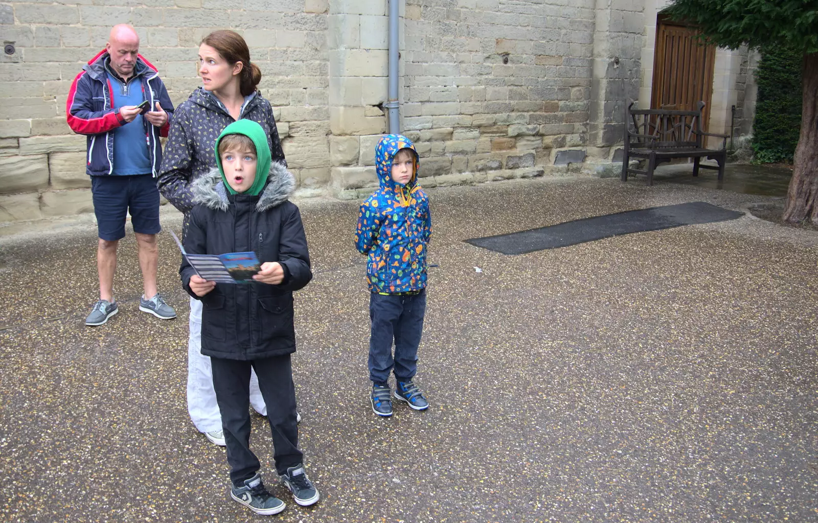 Fred reads the map, from A Day at Warwick Castle, Warwickshire - 8th September 2018