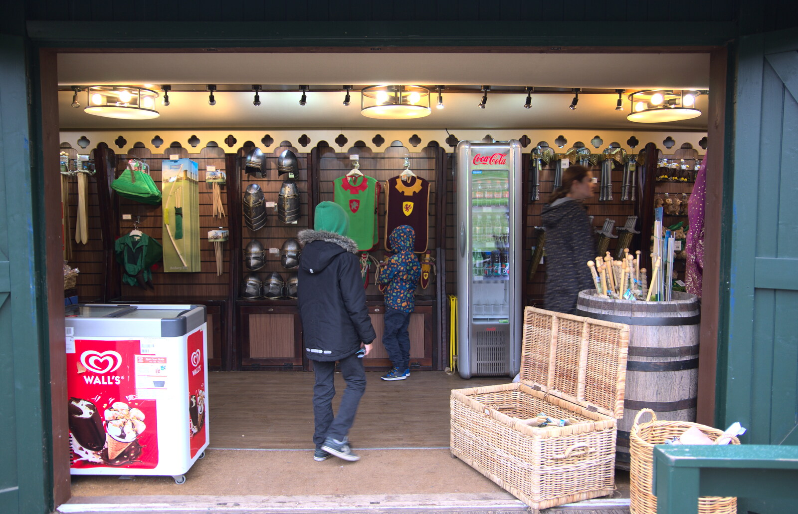 The boys gravitate to the first shop they see from A Day at Warwick Castle, Warwickshire - 8th September 2018
