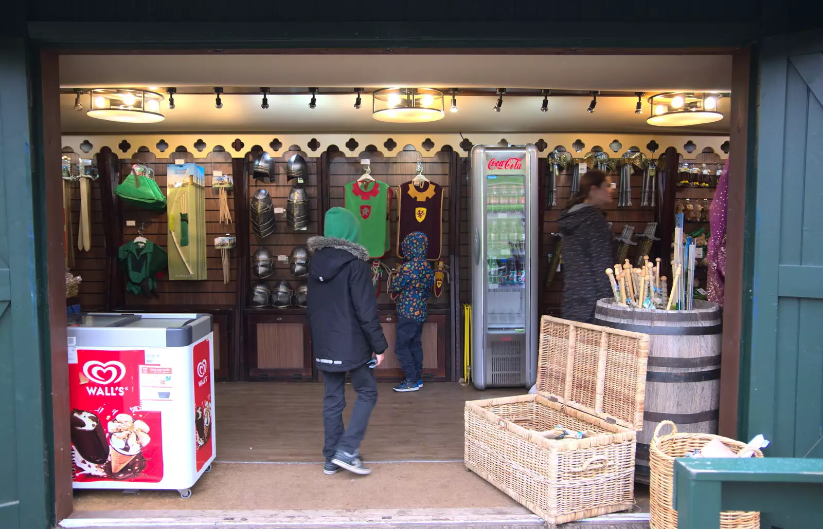 The boys gravitate to the first shop they see, from A Day at Warwick Castle, Warwickshire - 8th September 2018