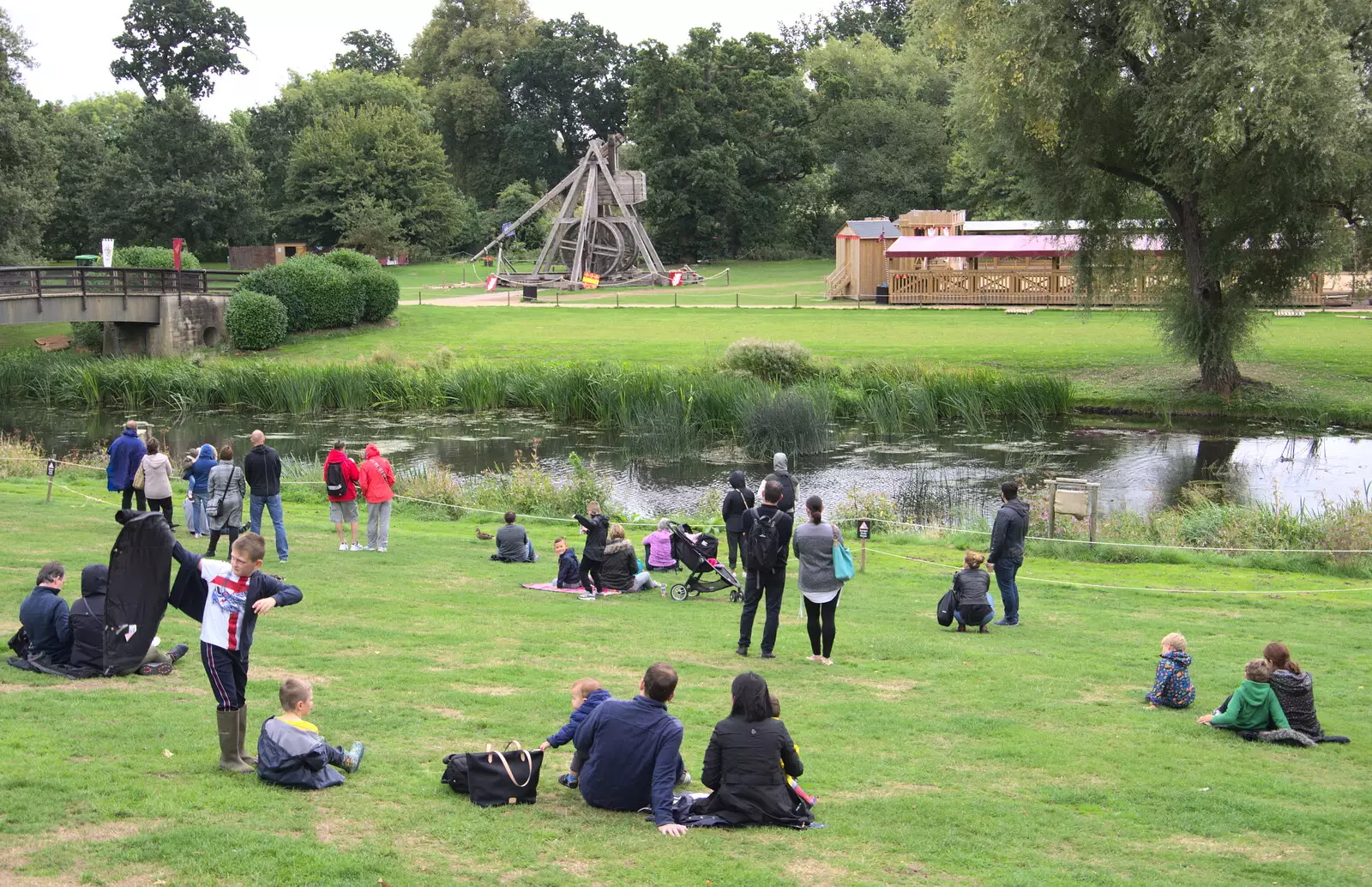 Waiting for the trebuchet demonstration, from A Day at Warwick Castle, Warwickshire - 8th September 2018