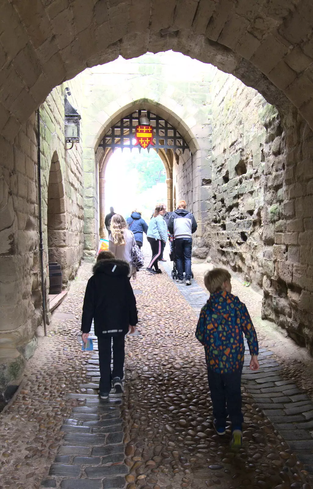 Harry in the castle, from A Day at Warwick Castle, Warwickshire - 8th September 2018