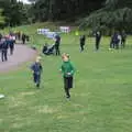 The boys run around, A Day at Warwick Castle, Warwickshire - 8th September 2018