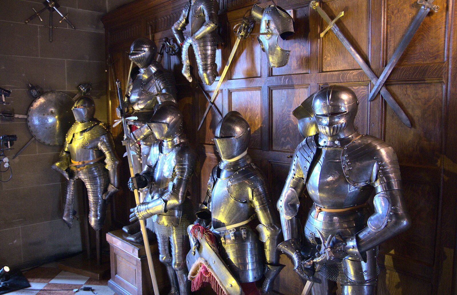Suits of shining armour from A Day at Warwick Castle, Warwickshire - 8th September 2018