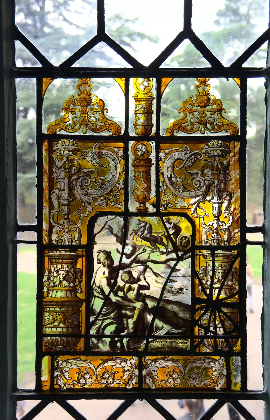 Some mediaeval-style stained glass, from A Day at Warwick Castle, Warwickshire - 8th September 2018