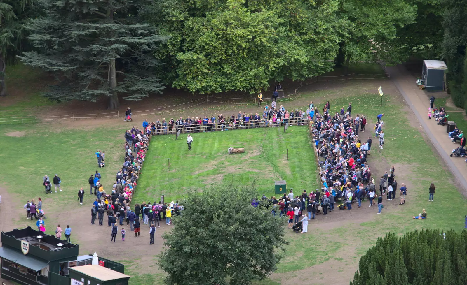 Aerial view of the next bird demonstration, from A Day at Warwick Castle, Warwickshire - 8th September 2018