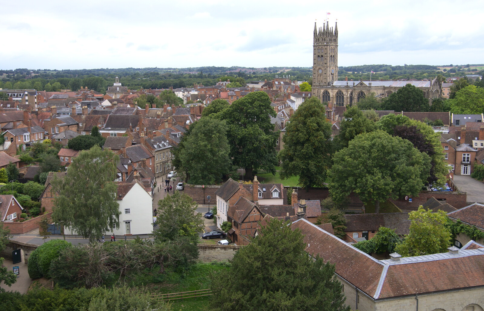 Warwick, as seen from the castle battlements from A Day at Warwick Castle, Warwickshire - 8th September 2018