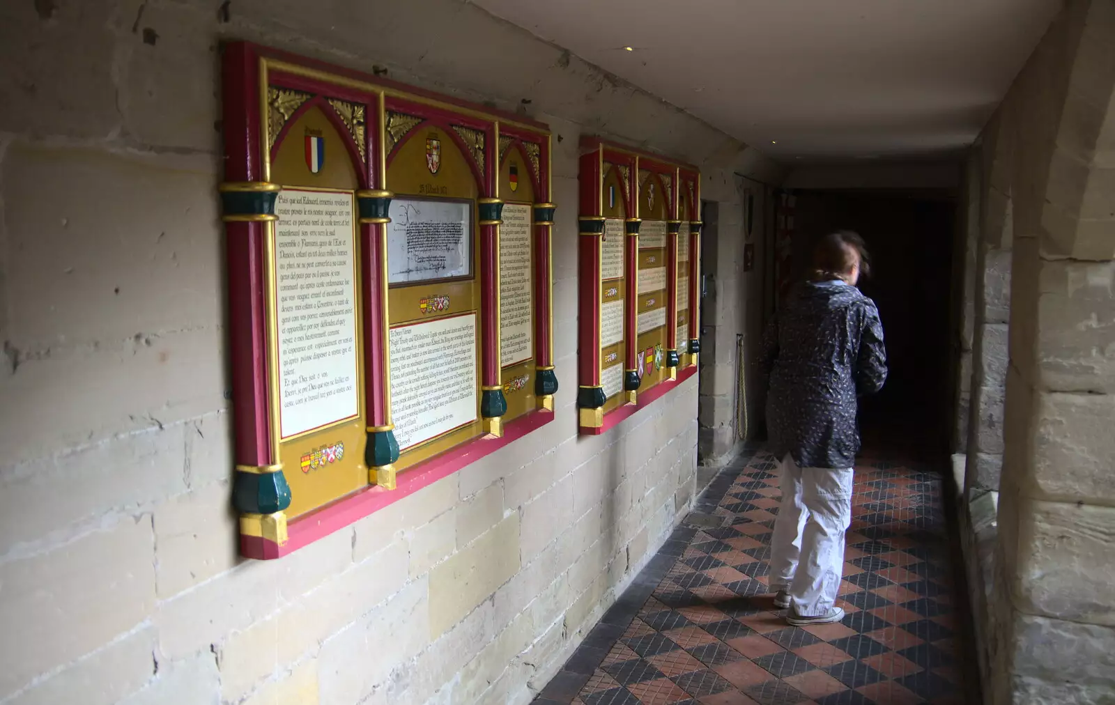 Isobel wanders a corridor, from A Day at Warwick Castle, Warwickshire - 8th September 2018