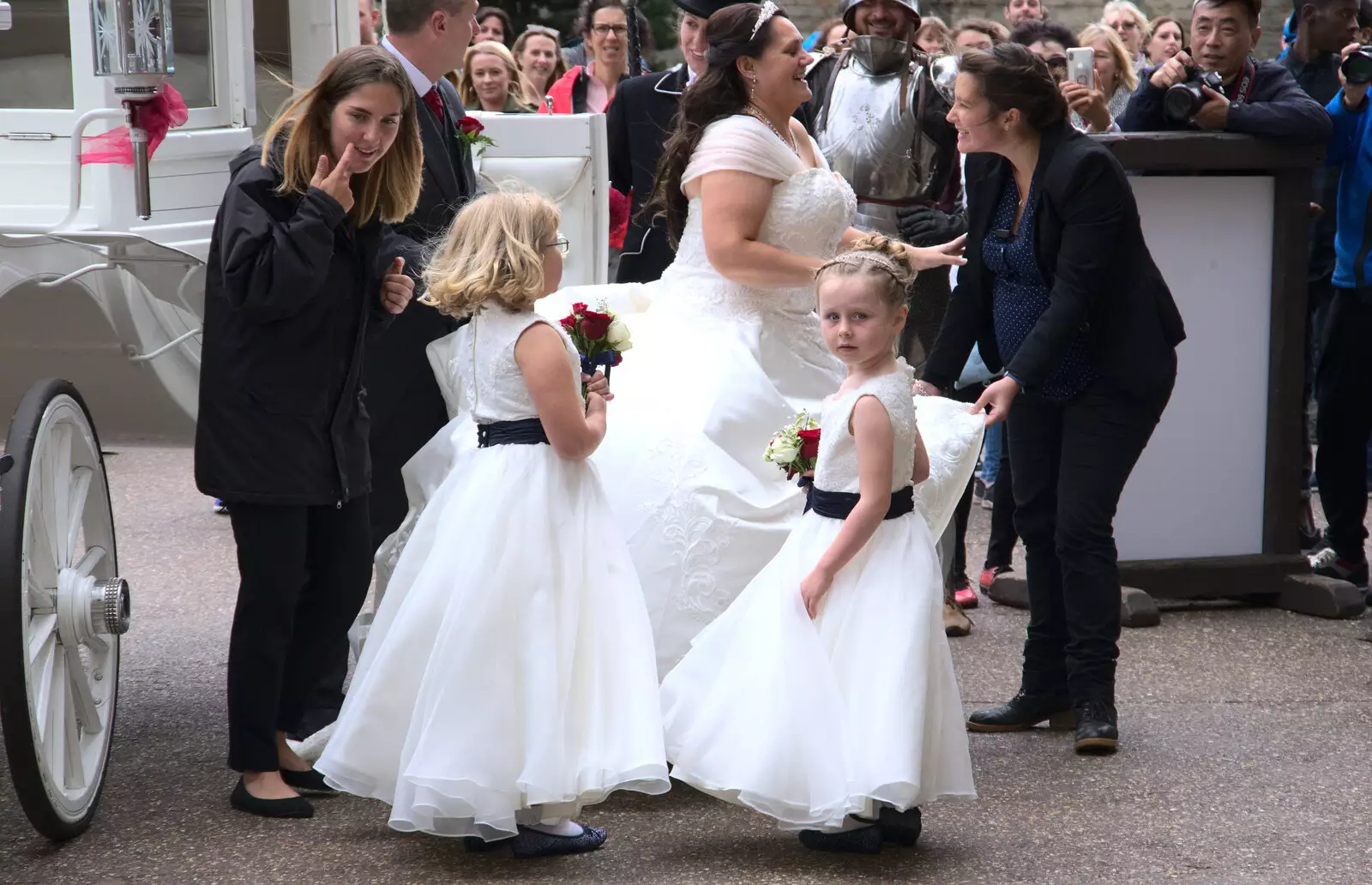 A bridesmaid gives the hairy eyeball, from A Day at Warwick Castle, Warwickshire - 8th September 2018