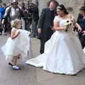 The bride and bridesmaids sweep in, A Day at Warwick Castle, Warwickshire - 8th September 2018