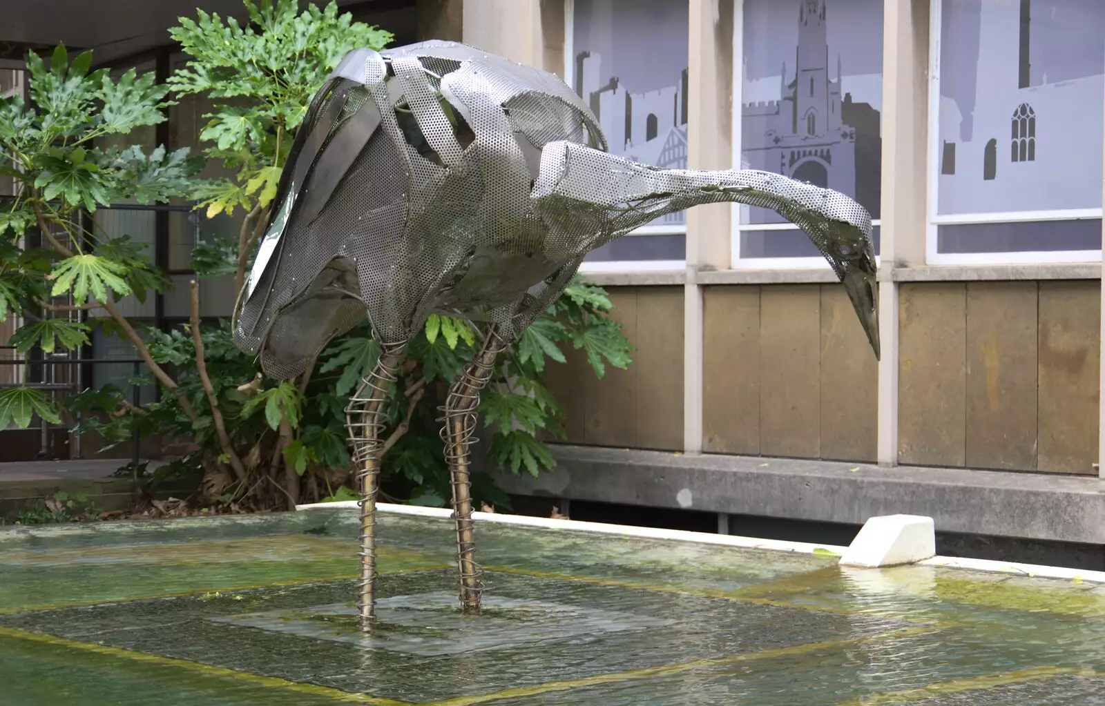 Metal sculpture in a pond, from A Day at Warwick Castle, Warwickshire - 8th September 2018