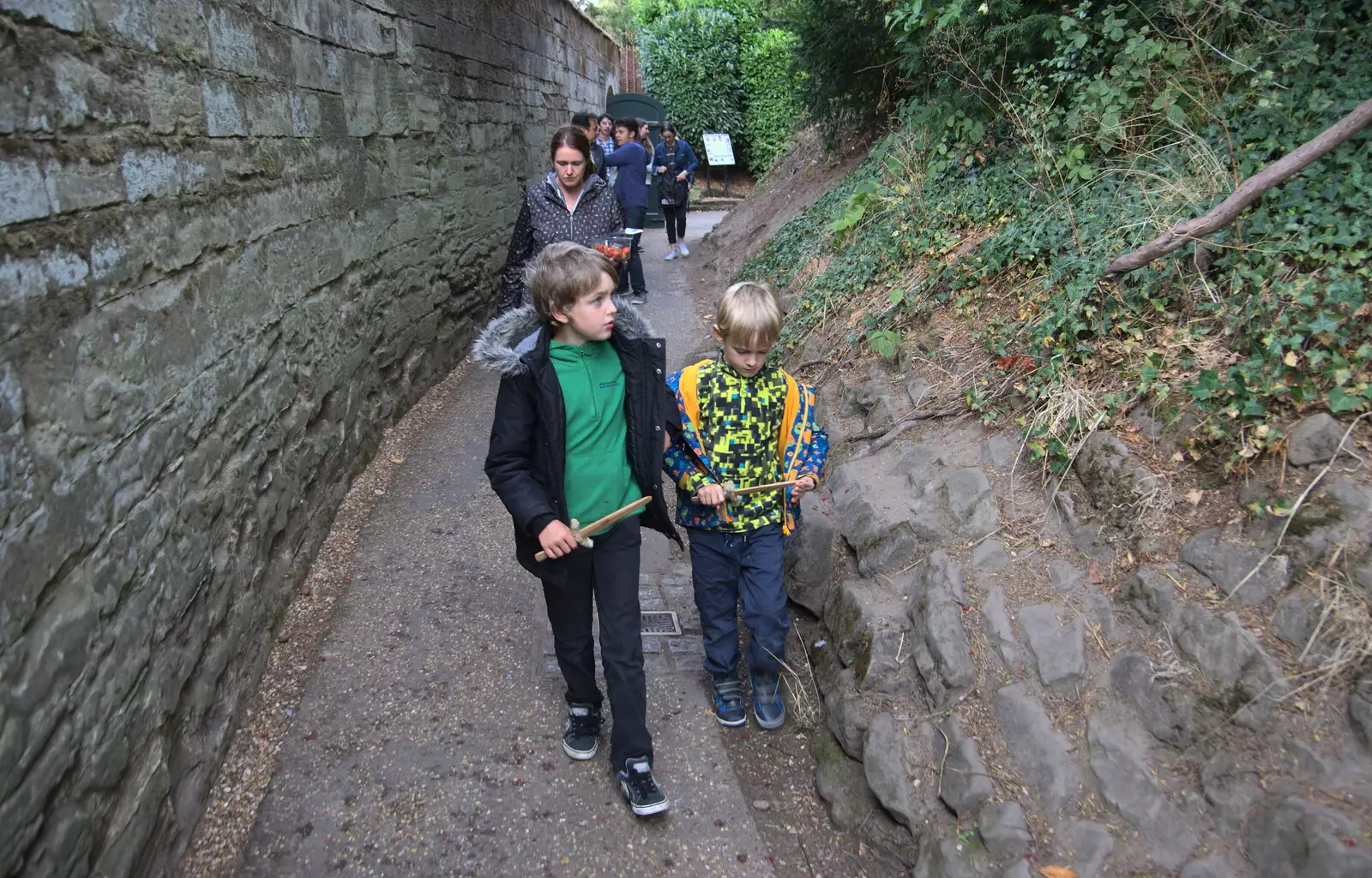 Walking back to the car park, from A Day at Warwick Castle, Warwickshire - 8th September 2018