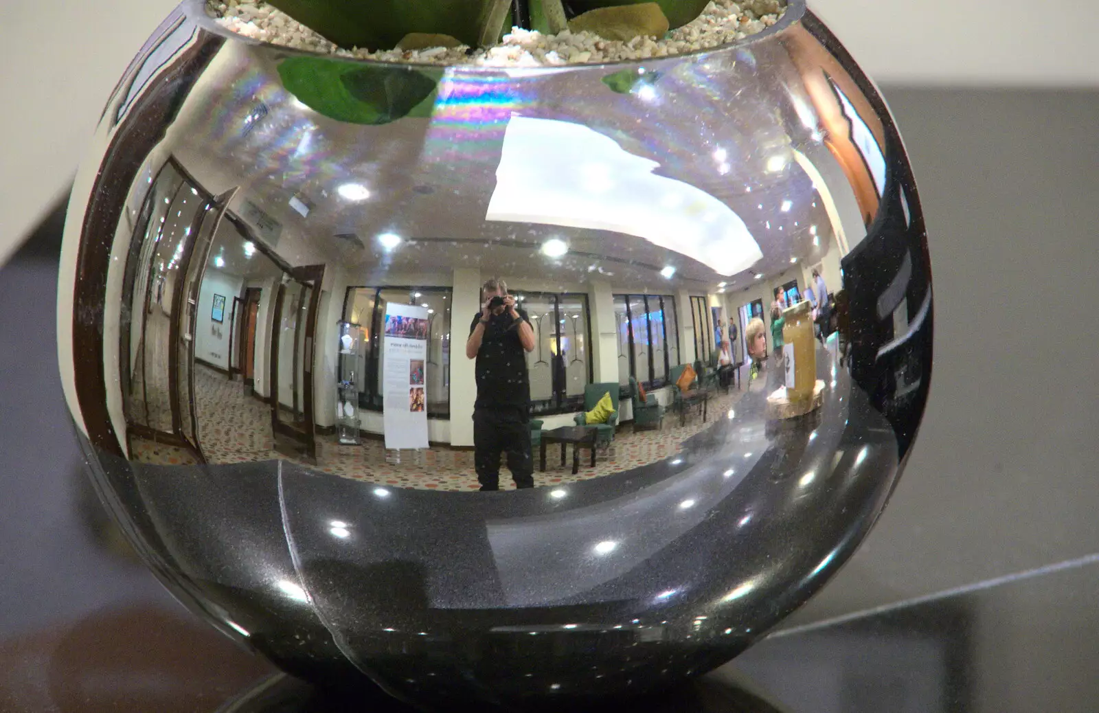 A selfie in a silver ball, from A Day at Warwick Castle, Warwickshire - 8th September 2018