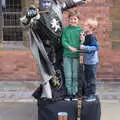 Fred, Harry and the Silver Knight of Straford, A Postcard from Stratford-upon-Avon, Warwickshire - 9th September 2018