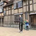 The boys outside William Shakespeare's house, A Postcard from Stratford-upon-Avon, Warwickshire - 9th September 2018