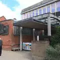 Grandad outside a 1960s library, A Postcard from Stratford-upon-Avon, Warwickshire - 9th September 2018