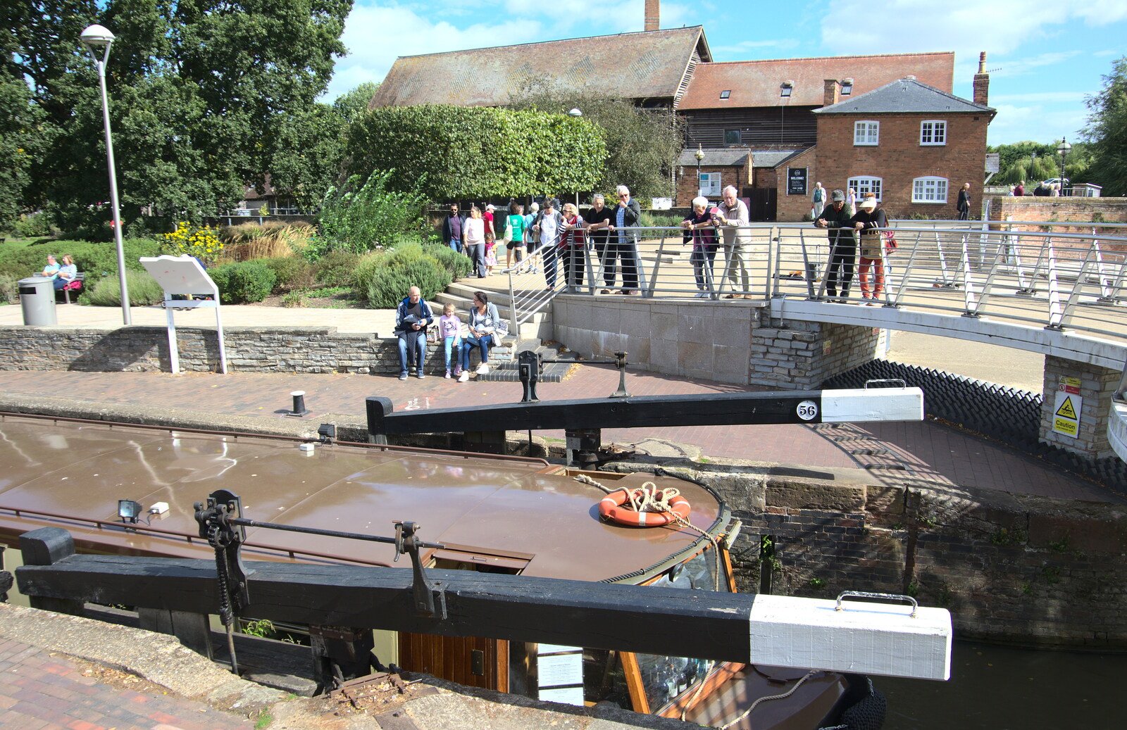 The lock gates at the river entry from A Postcard from Stratford-upon-Avon, Warwickshire - 9th September 2018