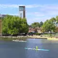 Rowers on the River Avon by the theatre, A Postcard from Stratford-upon-Avon, Warwickshire - 9th September 2018