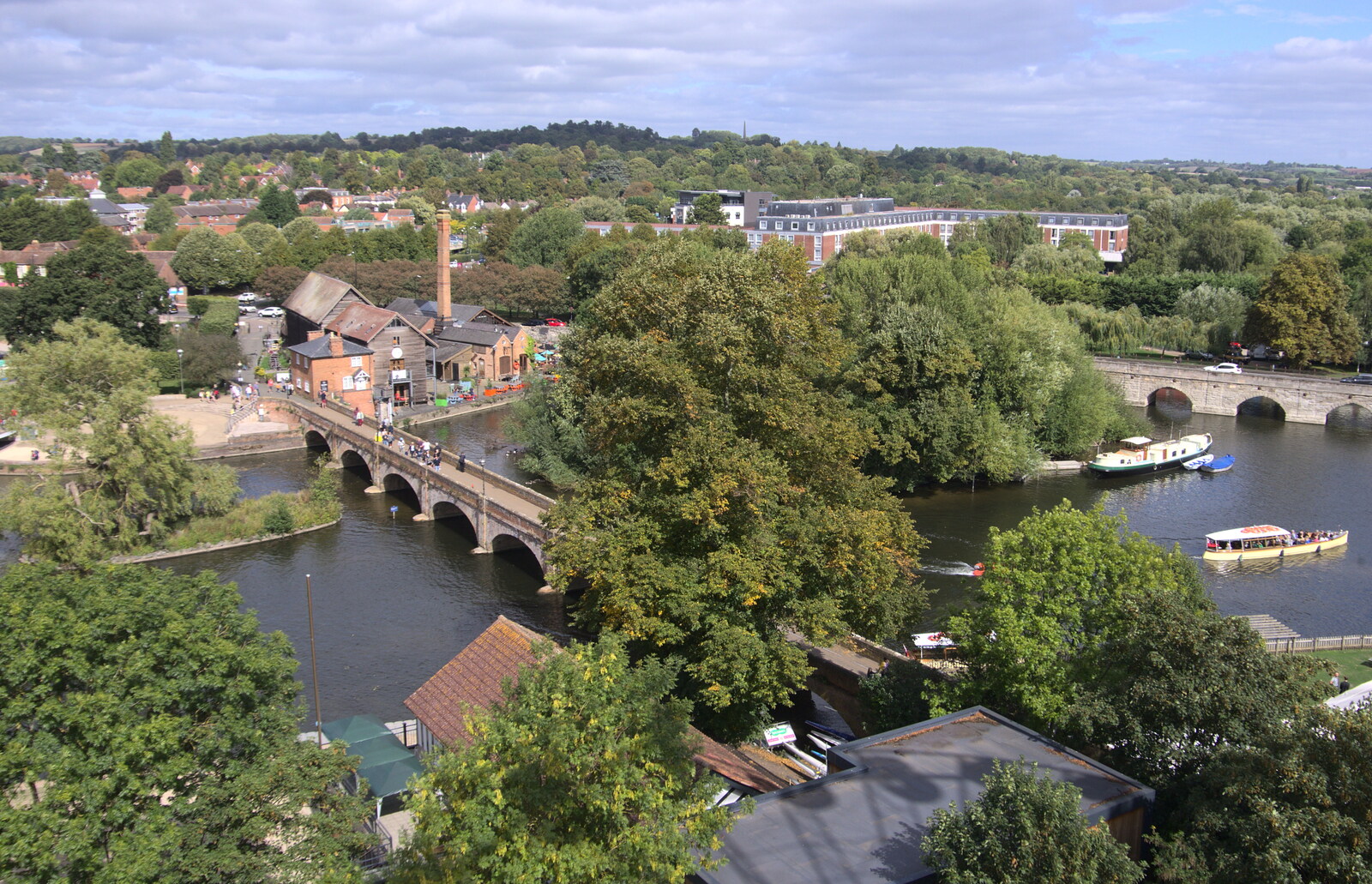 The River Avon, aerial view from A Postcard from Stratford-upon-Avon, Warwickshire - 9th September 2018