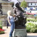 Somebody mimics the statue of Falstaff, A Postcard from Stratford-upon-Avon, Warwickshire - 9th September 2018