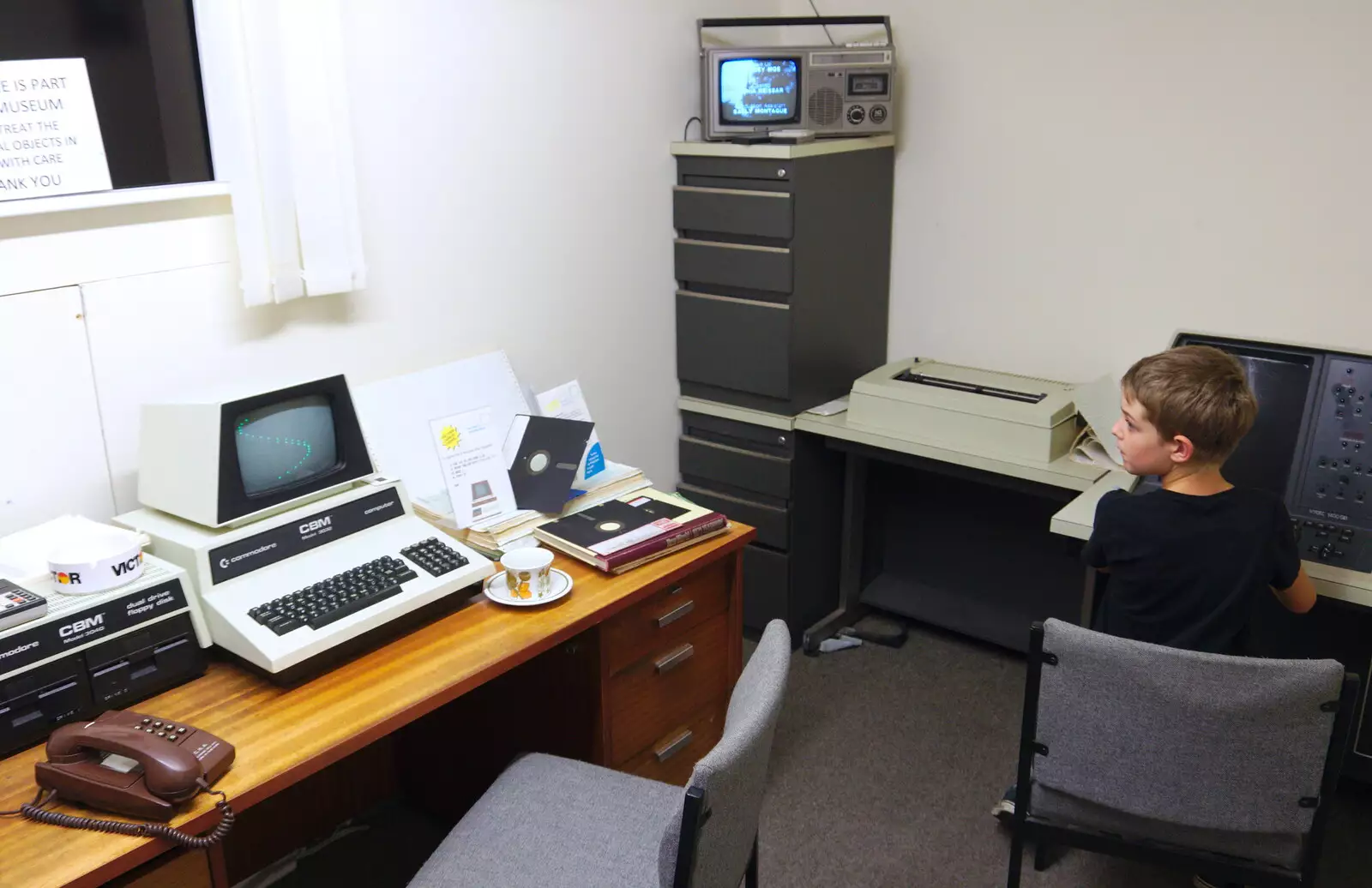 In a recreation of a late 1970s office, from The Retro Computer Festival, Centre For Computing History, Cambridge - 15th September 2018