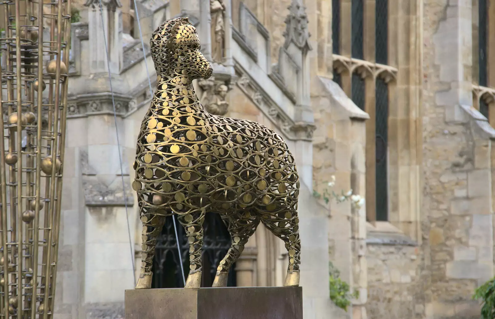 Metal sculpture outside Great St. Mary's, from The Retro Computer Festival, Centre For Computing History, Cambridge - 15th September 2018