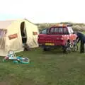 Andrew gets the bike pump out, An Optimistic Camping Weekend, Waxham Sands, Norfolk - 22nd September 2018