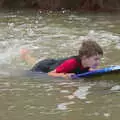 Fred practices a bit of body boarding, An Optimistic Camping Weekend, Waxham Sands, Norfolk - 22nd September 2018