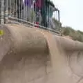 The children kick sand over the sea wall, An Optimistic Camping Weekend, Waxham Sands, Norfolk - 22nd September 2018