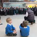 Harry and Fred are somewhat non-plussed, Isobel and the Invidia Voices, Norwich Railway Station, Norfolk- 28th September 2018