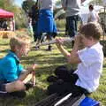 Fred checks his flute out, Gislingham Silver Band and the Duck Race, The Pennings, Eye, Suffolk - 29th September 2018