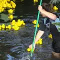 Ducks are coralled at the start line, Gislingham Silver Band and the Duck Race, The Pennings, Eye, Suffolk - 29th September 2018