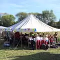 The GSB senior band is still playing, Gislingham Silver Band and the Duck Race, The Pennings, Eye, Suffolk - 29th September 2018