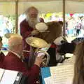 The giant teddy bear does some conducting, Gislingham Silver Band and the Duck Race, The Pennings, Eye, Suffolk - 29th September 2018