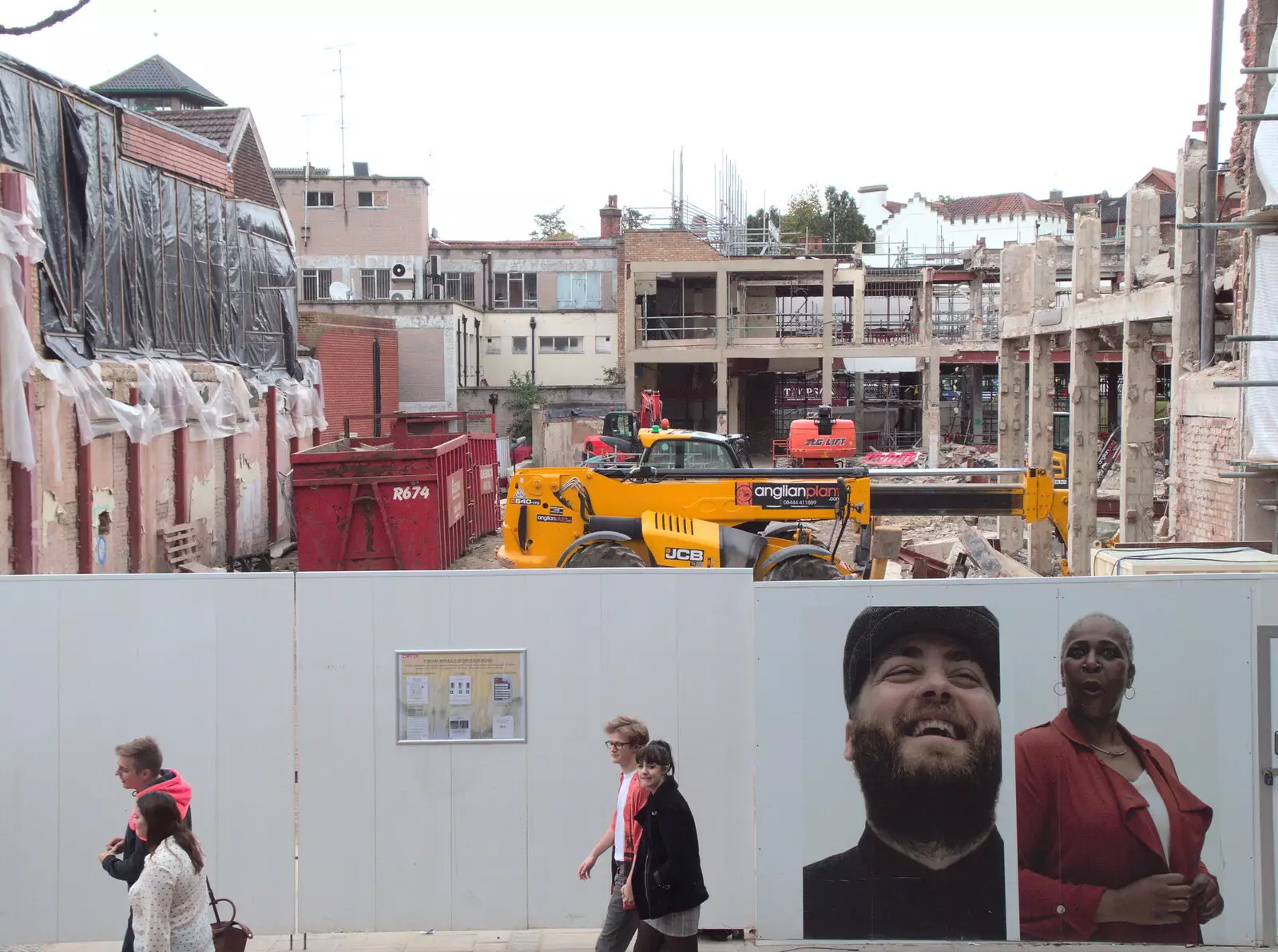 There's demolition occuring on Gentleman's Walk, from A Miscellany, Norwich , Norfolk - 30th September 2018