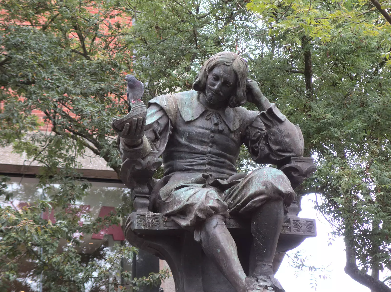 The statue dude is having pigeon problems , from A Miscellany, Norwich , Norfolk - 30th September 2018