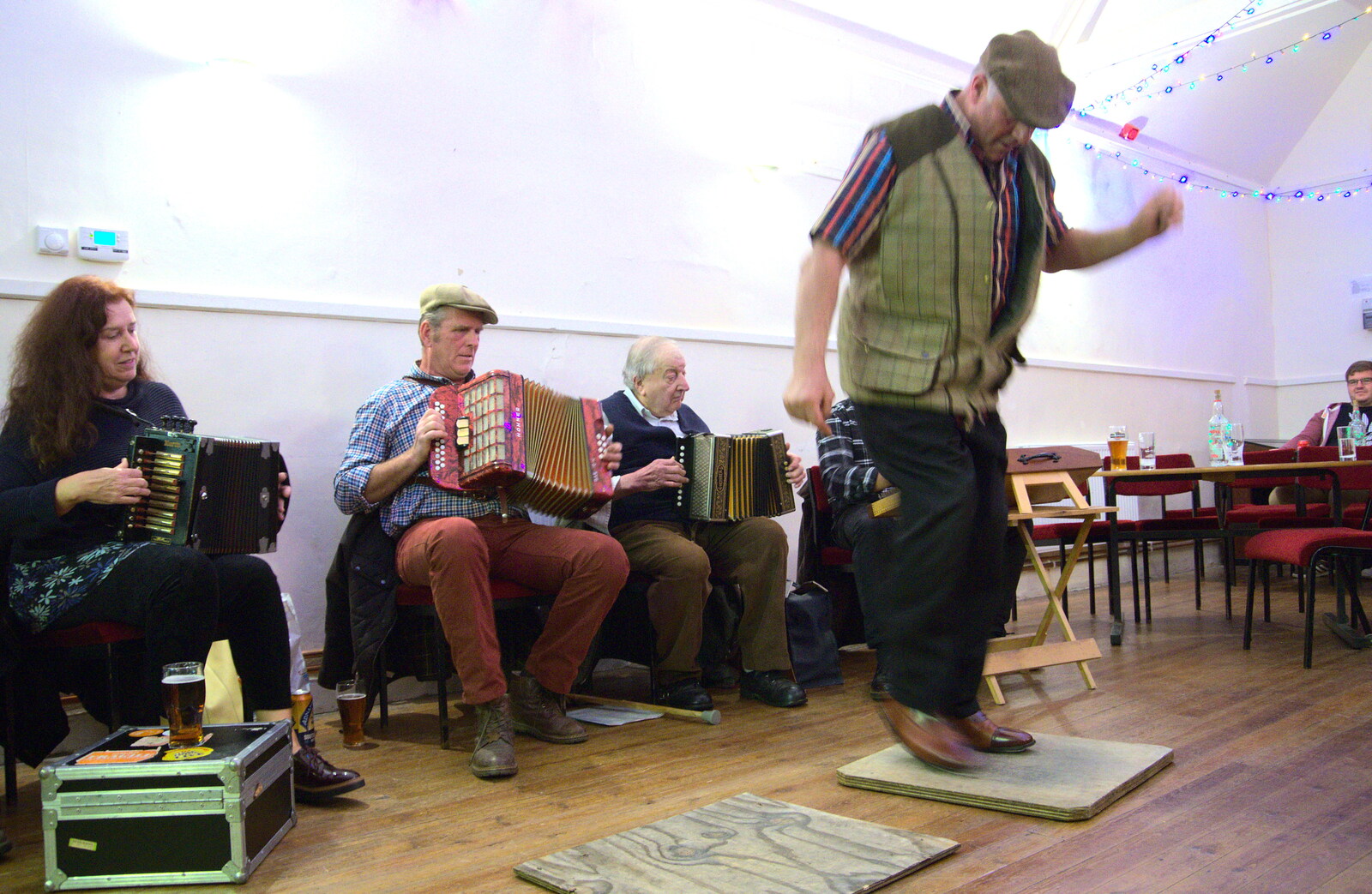 A bit of 'step dancing' occurs from Big Steve's Music Night, The Village Hall, Brome, Suffolk - 6th October 2018