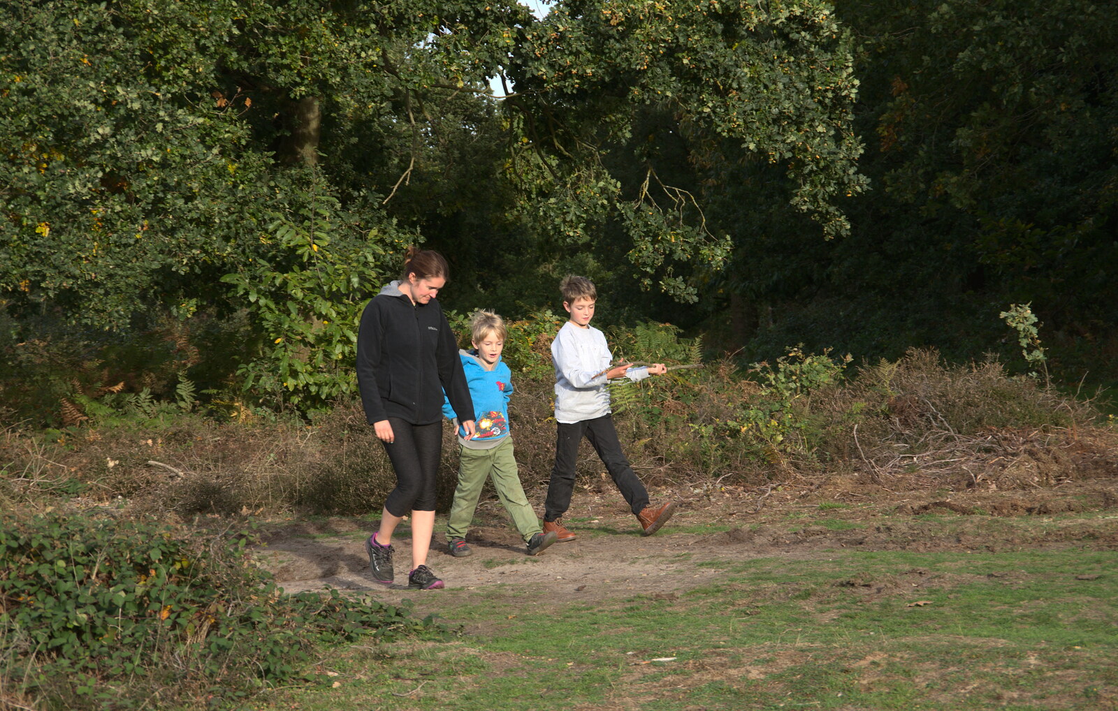 Isobel, Harry and Fred from Evidence of Autumn: Geocaching on Knettishall Heath, Suffolk - 7th October 2018