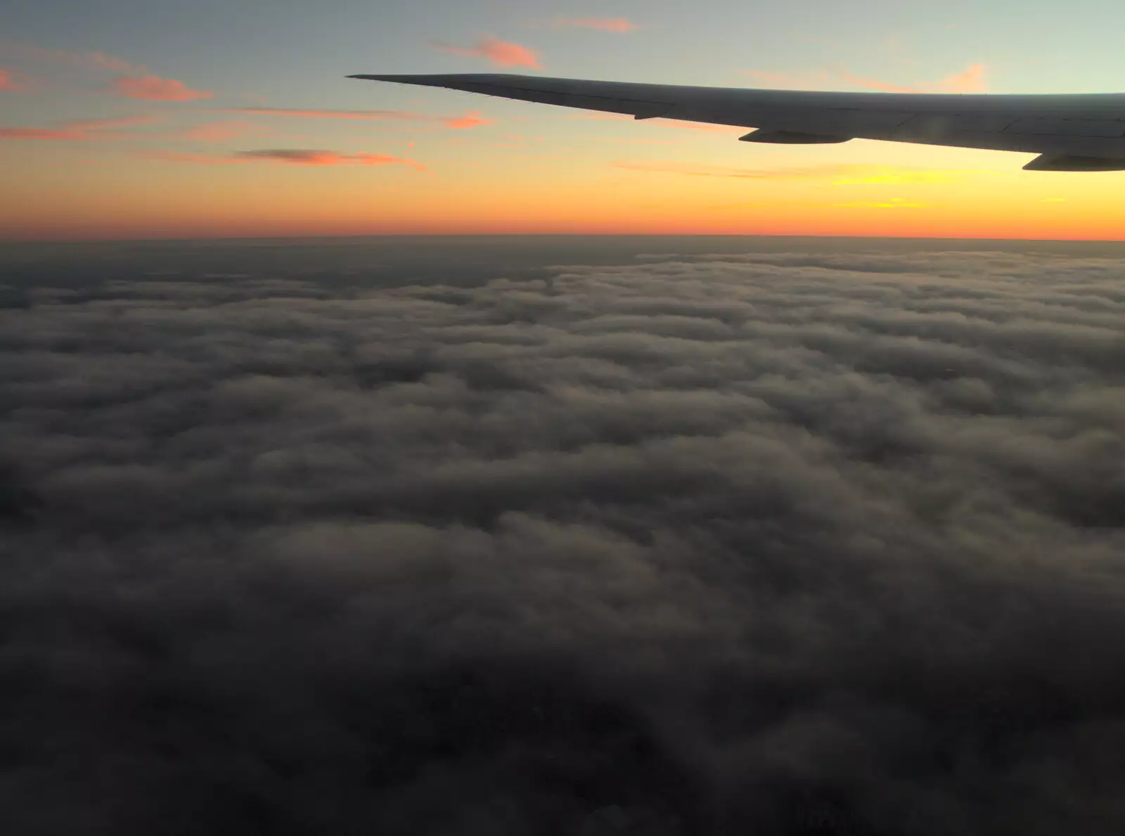 Obligatory clouds-and-wing photo, from A Trip to Short Hills, New Jersey, United States - 20th October 2018