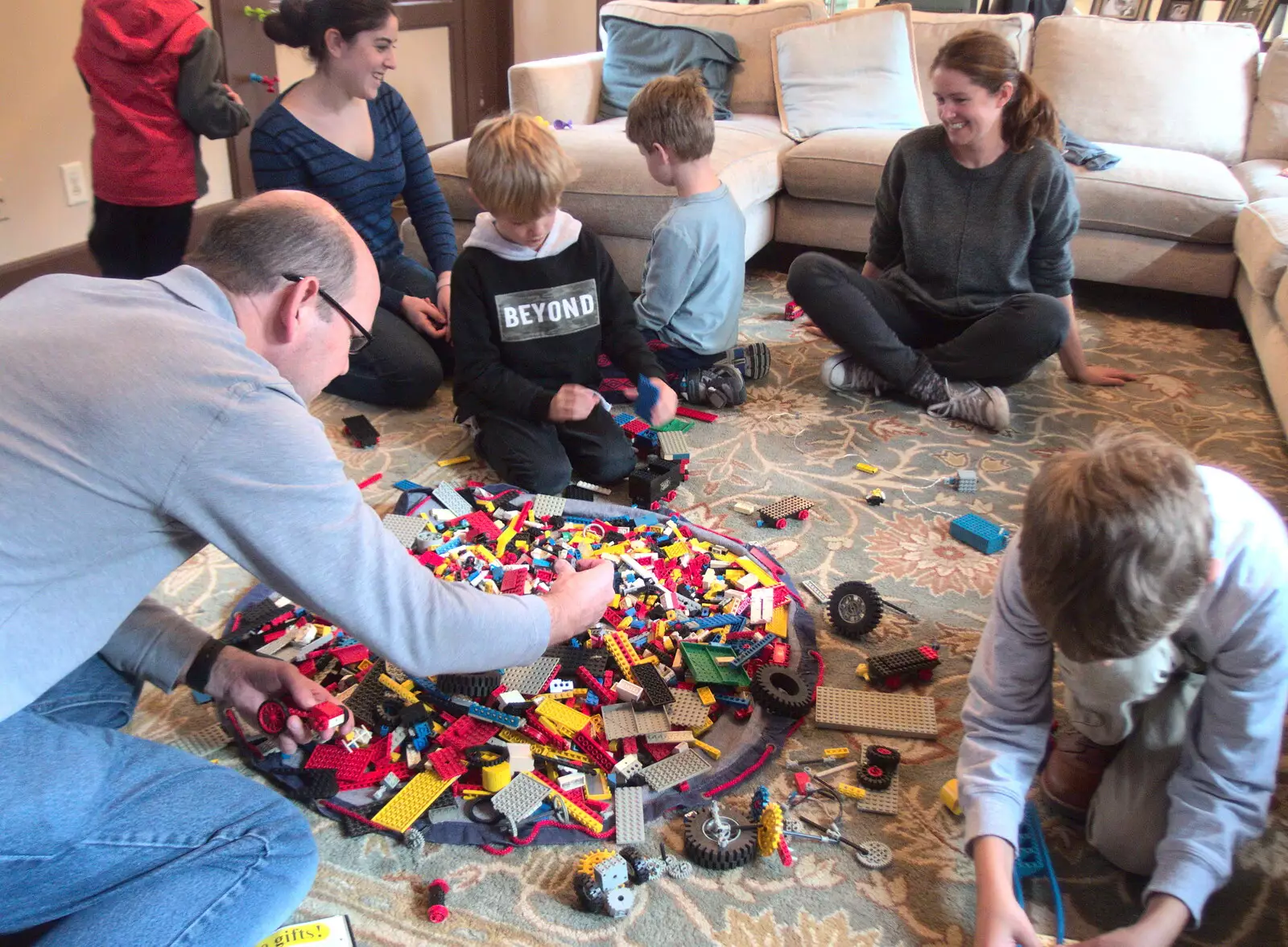 Phil hauls out his actual 1980s Lego stash, from A Trip to Short Hills, New Jersey, United States - 20th October 2018